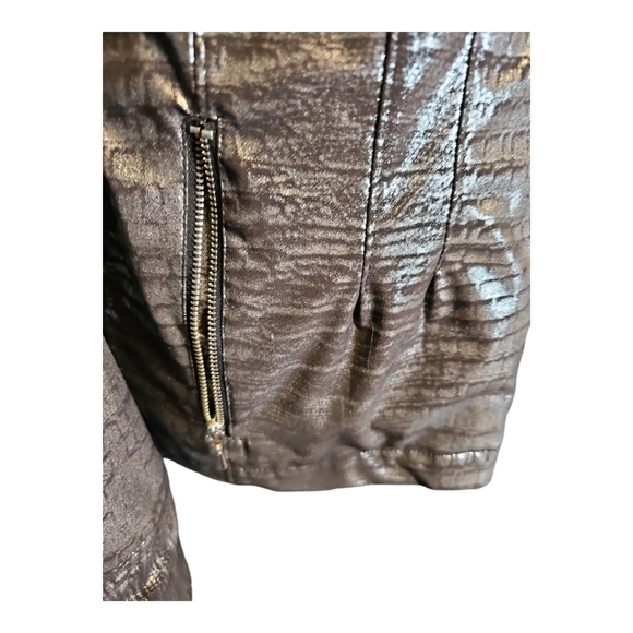 Chico's Lightweight Metallic Silver Shirt Jacket - Picture 6 of 9